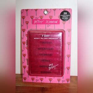 Betsey Johnson Pink Weekly Pill Box Organizer